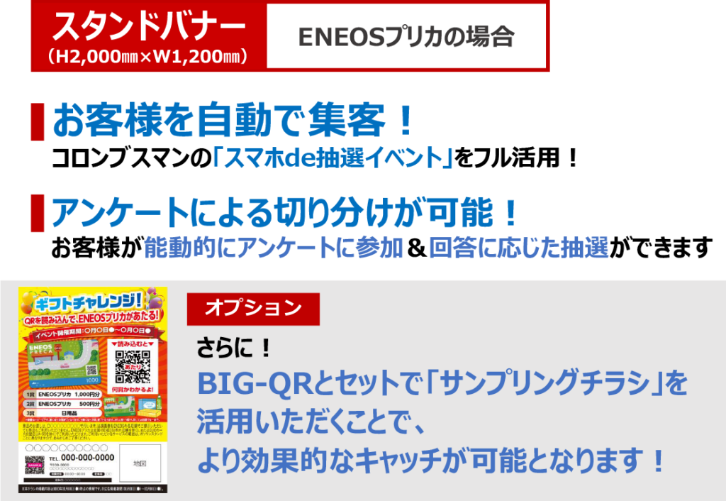 ENEOSプリカ抽選会スタンドバナーの詳細